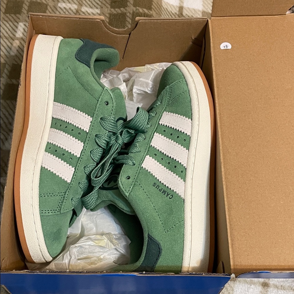 adidas Green and White Sneakers